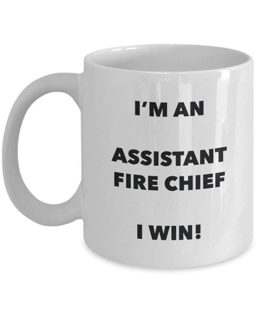 Assistant Fire Chief mug – I' m An Assistant Fire Chief i Win. – Funny Coffee Cup – novelty Birthday Christmas GAG regalo idea 11oz Infradito colorati estivi, con finte perline