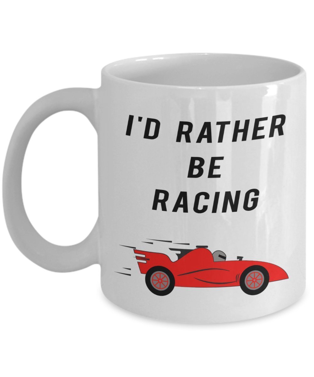 spreadpassion I 'd Rather Be Racing Tasse – Funny Tee Hot Cocoa Kaffeetasse – Neuheit Geburtstag Weihnachten Jahrestag Gag Geschenke Idee