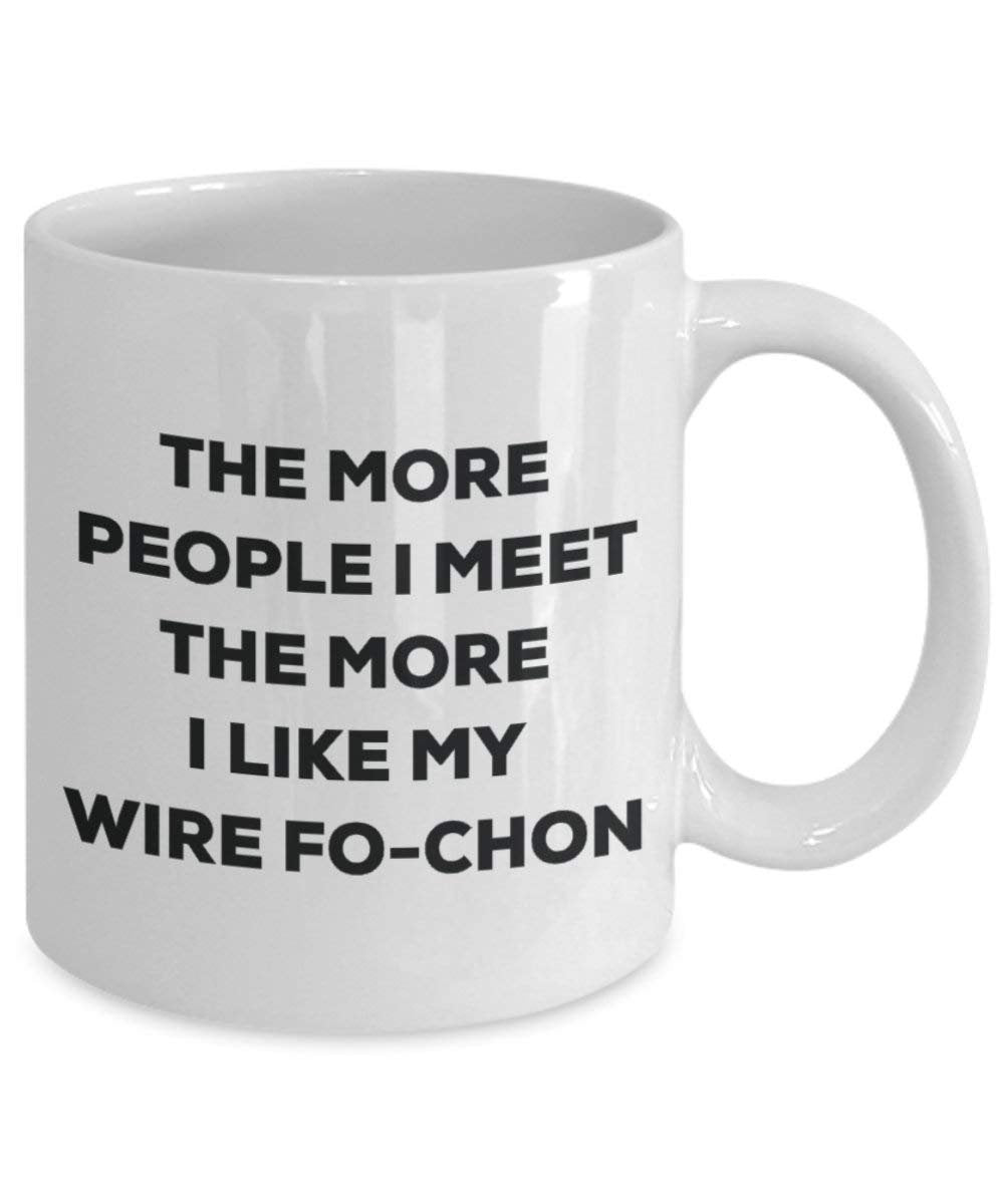 Le plus de personnes I Meet the More I Like My fils Fo-chon Mug de Noël – Funny Tasse à café – amateur de chien mignon Gag Gifts Idée 15oz blanc