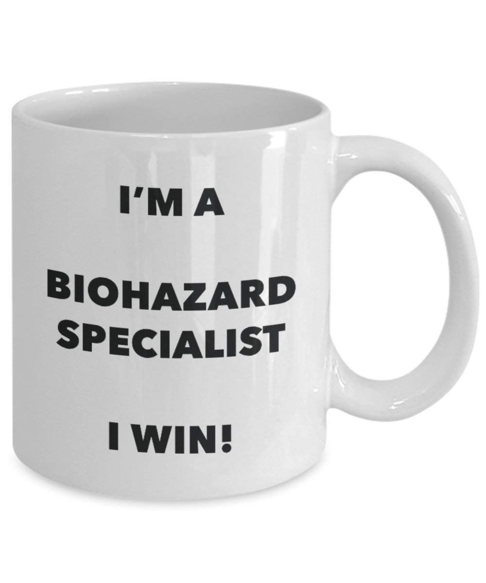 Biohazard Specialist Mug – Je suis une Biohazard Specialist I Win. – Funny Tasse à café – Fantaisie anniversaire Idée de Gag cadeaux de Noël 11oz blanc