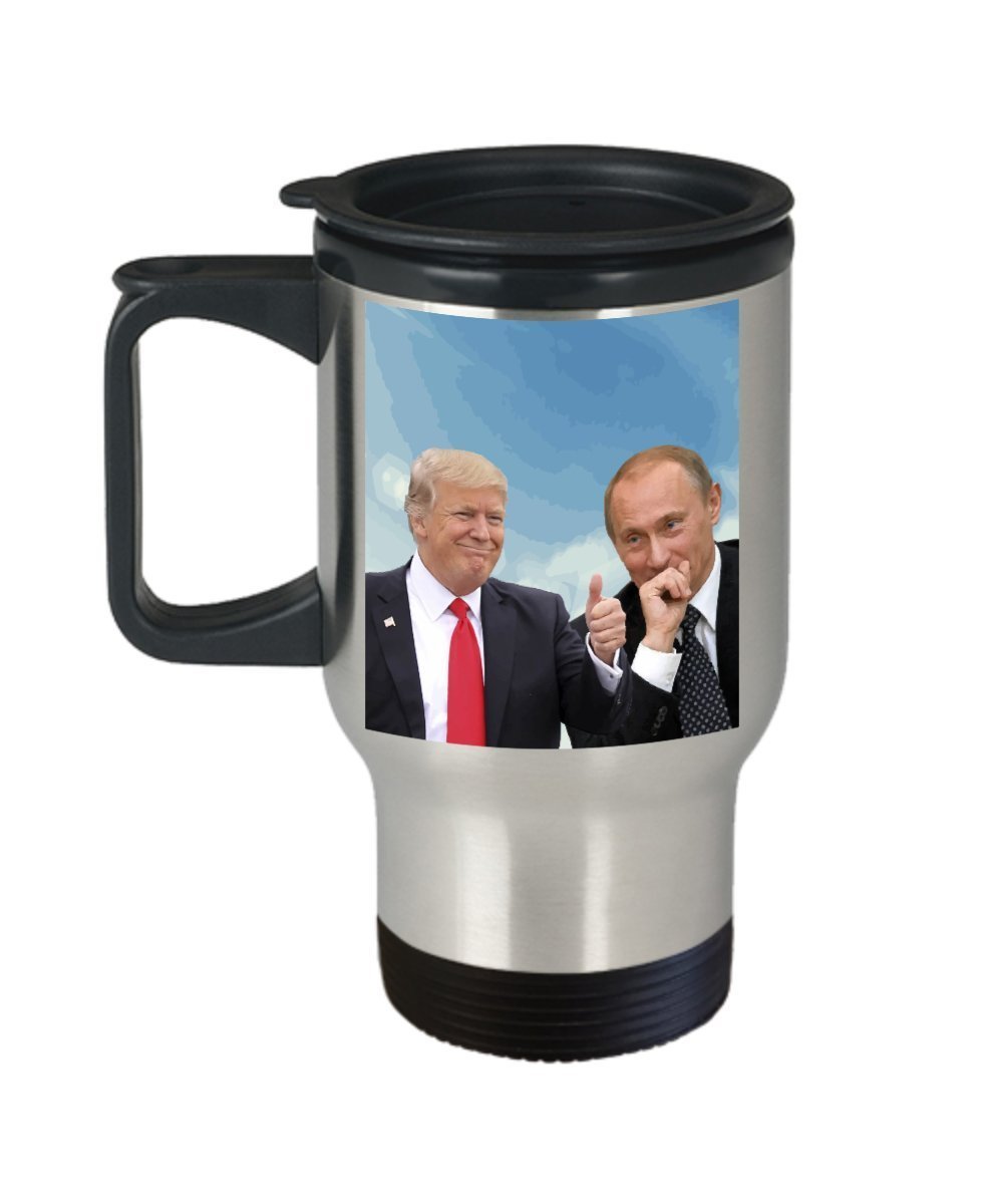 Trump Putin Travel Mug - Putin Trump Mug - Funny Tea Hot Cocoa Coffee Insulated Tumbler Cup - Novelty Birthday Christmas Gag Gifts Idea