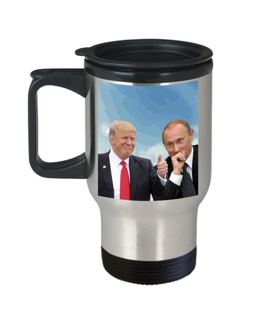Trump Putin Travel Mug - Putin Trump Mug - Funny Tea Hot Cocoa Coffee Insulated Tumbler Cup - Novelty Birthday Christmas Gag Gifts Idea
