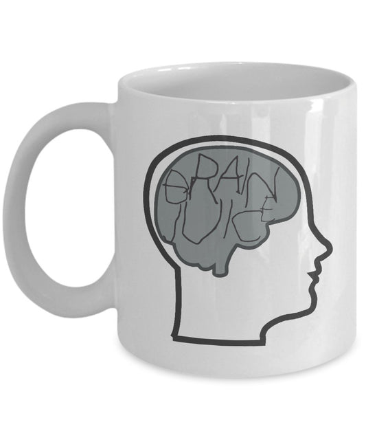 Brain Juice Coffee Mug - Funny Novelty Mug - Unique Ceramic Gift Idea