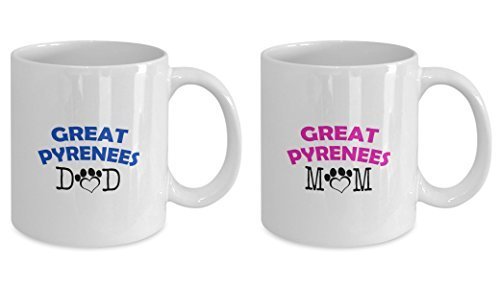 Funny Great Pyrenees Couple Mug – Great Pyrenees Dad – Great Pyrenees Mom – Great Pyrenees Lover Gifts - Unique Ceramic Gifts Idea (Dad & Mom)