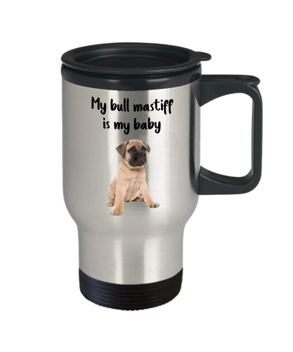 Bullmastiff MOM Travel mug – My Bull Mastiff is my baby – Funny Tea Hot Cocoa isolato tumbler – Novità compleanno Natale anniversario GAG Gifts IDE