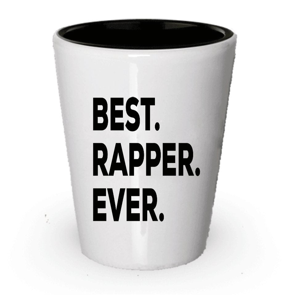 Rapper Gifts - Gifts For A Rapper - Best Rapper Ever Shot Glass - Novelty Gift Idea - Resident Advisor - Funny - For A Gift Novelty Idea - Add To Gift Bag Basket Box Set - Birthday (1)