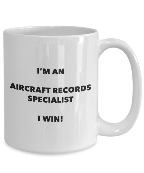 Aircraft Records Specialist Tasse – Ich bin ein Flugzeug Records Specialist I Win. – Funny Kaffeetasse – Neuheit Geburtstag Weihnachten Gag Geschenke Idee