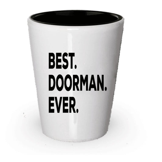 GESCHENKE für Tür Man Shot-Glas – Pförtner – Apartments Eigentumswohnungen – Anerkennung für City doormen – Weihnachten Geburtstag Geschenk – Thank You – Funny Geschenk (1)