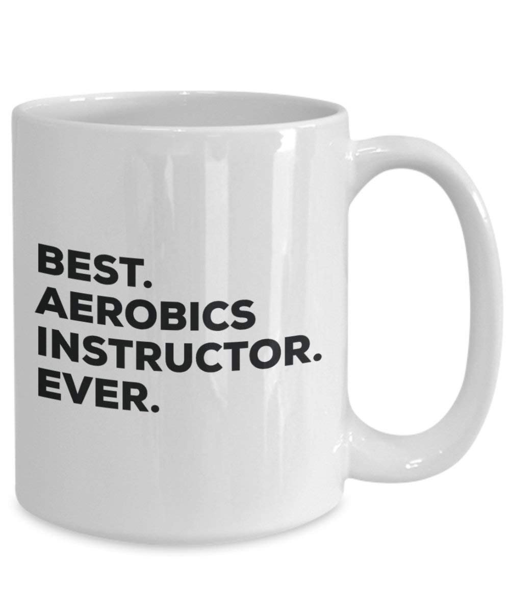 Best Aerobics Instructor Ever mug – Funny Coffee Cup – Thank You Appreciation idee regalo per Natale festa di compleanno unico 15oz Infradito colorati estivi, con finte perline