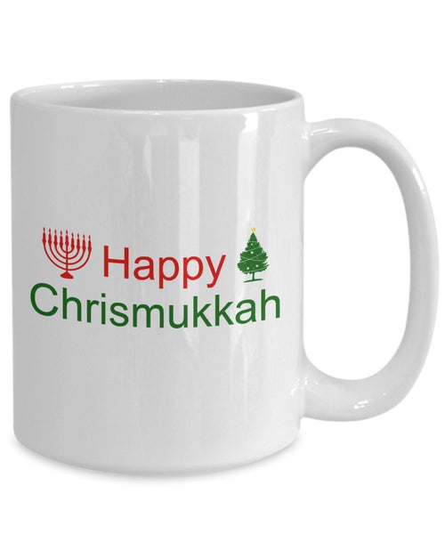 Happy Chrismukkah Mug - Funny Tea Hot Cocoa Coffee Cup - Novelty Birthday Gift Idea