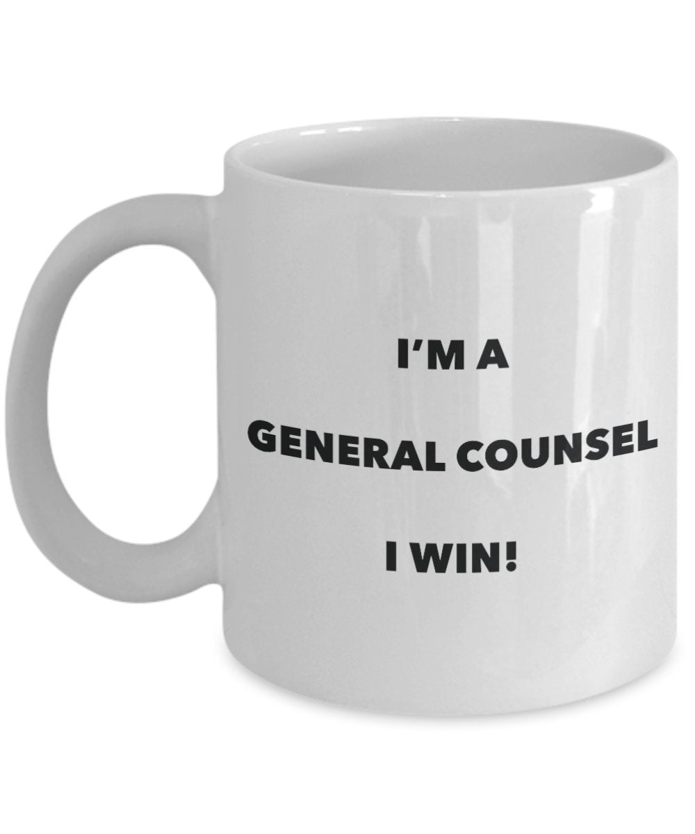 Lustige Kaffeetasse mit Aufschrift „I'm a General Counsel I win“, Geschenkidee für Geburtstag, Weihnachten, Gag