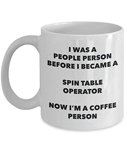 Spin Table Operator Coffee Person Mug - Funny Tea Cocoa Cup - Birthday Christmas Coffee Lover Cute Gag Gifts Idea