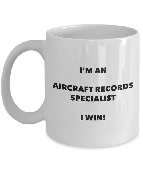Aircraft Records Specialist Tasse – Ich bin ein Flugzeug Records Specialist I Win. – Funny Kaffeetasse – Neuheit Geburtstag Weihnachten Gag Geschenke Idee