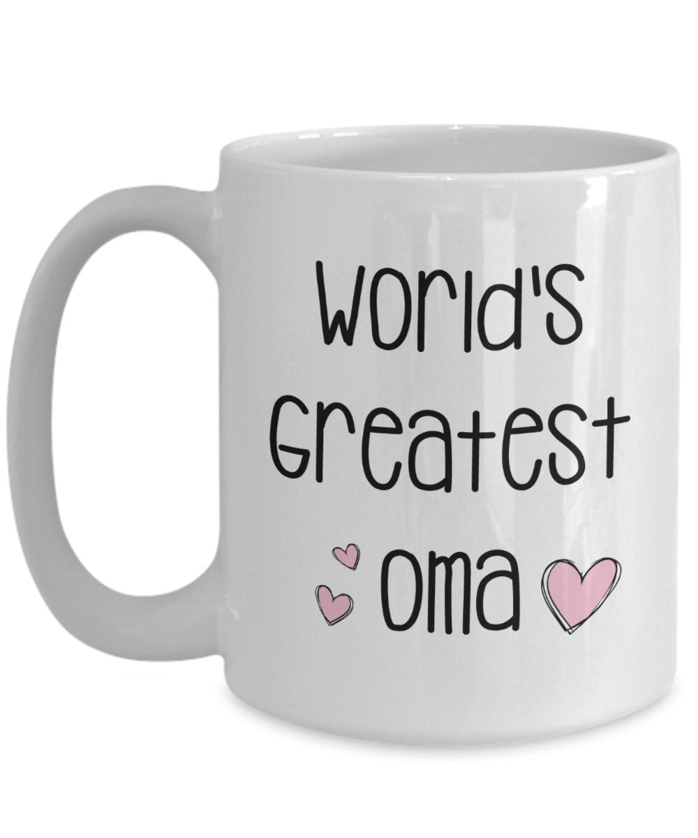 World 's Greatest Oma; Becher Funny Tee Hot Cocoa Kaffeetasse – Neuheit Geburtstag Weihnachten Jahrestag Gag Geschenke Idee 11oz weiß