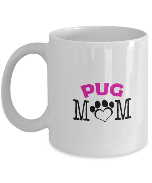 Funny Pug Couple Mug - Pug Dad - Pug Mom - Pug Lover Gifts - Unique Ceramic Gifts Idea (Mom)