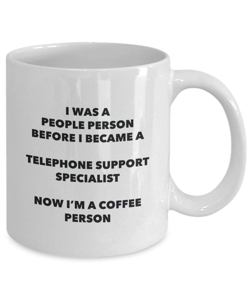 Support téléphonique Specialist Café personne Mug – Funny Tasse à thé de cacao – Anniversaire de Noël amateur de café mignon Gag Gifts Idée 11oz blanc
