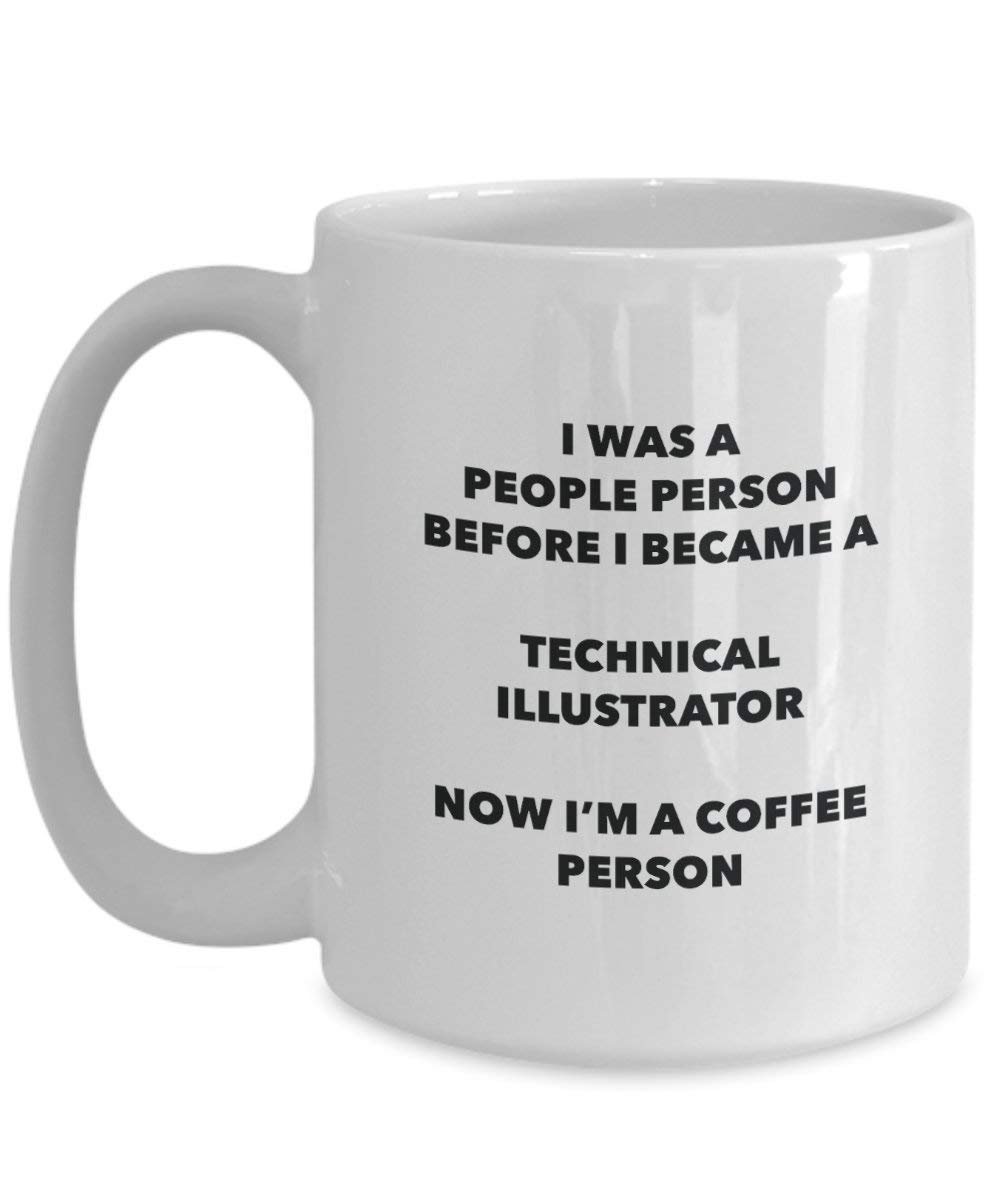 technique Illustrator personne à café Mug Tasse à thé de cacao – rigolo – Anniversaire de Noël amateur de café mignon Gag Gifts Idée 15oz blanc