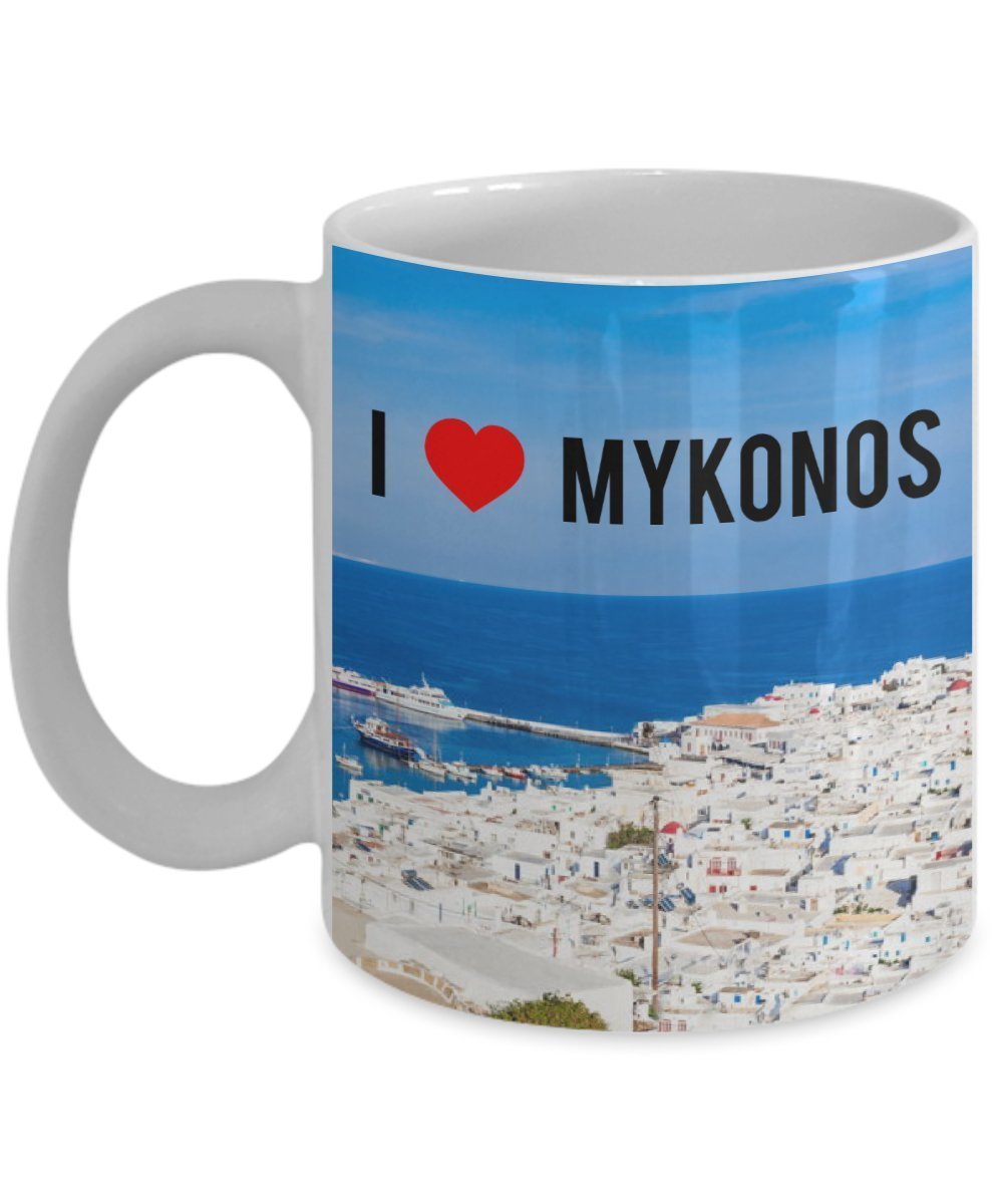 Mykonos City Mug - I love Mykonos - Funny Tea Hot Cocoa Coffee Cup - Novelty Birthday Christmas Gag Gifts Idea