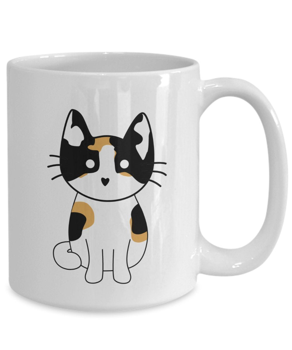 Calico Cat Coffee Mug - Calico Cat Mug - Funny Tea Hot Cocoa Cup - Novelty Birthday Christmas Anniversary Gag Gifts Idea