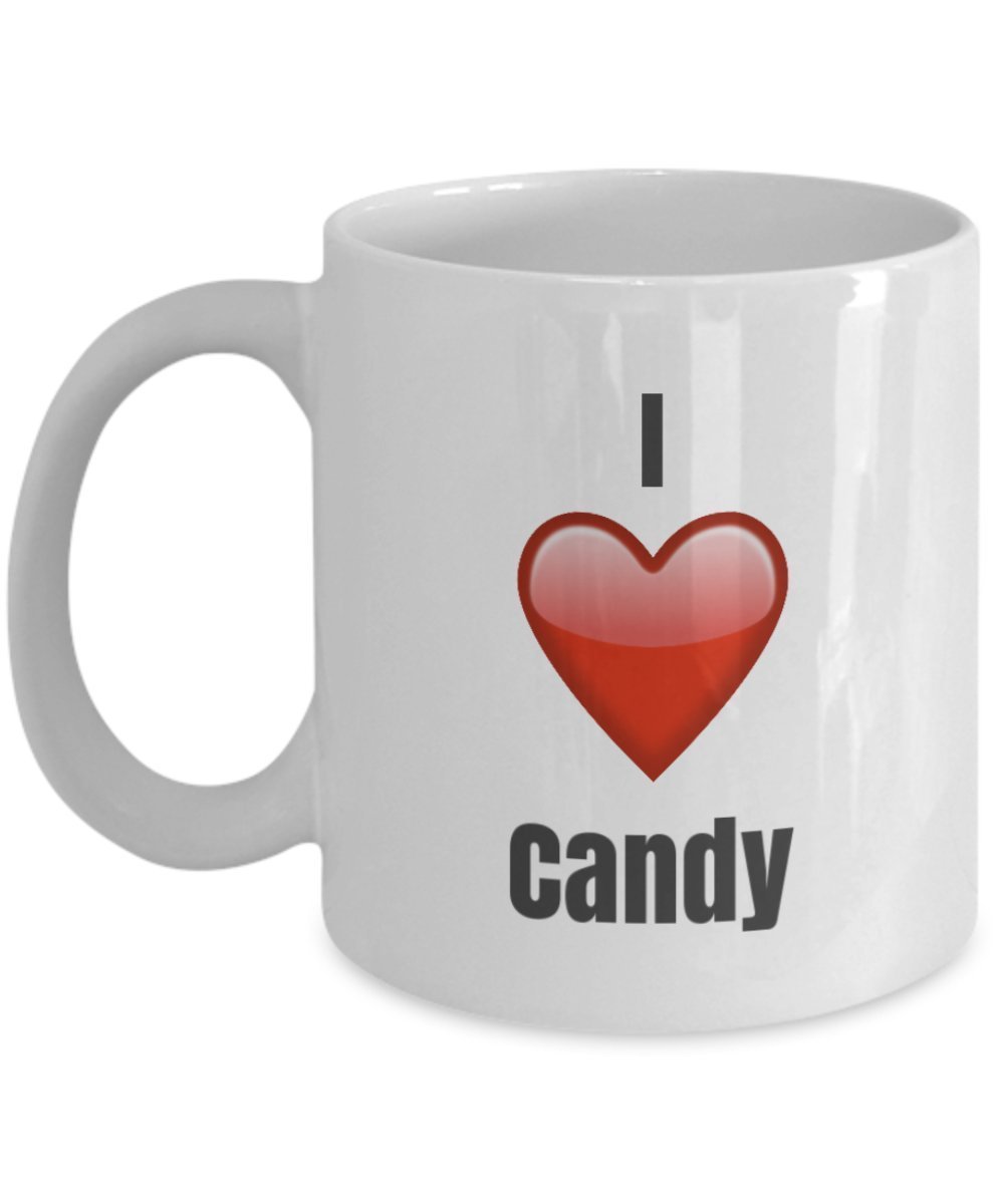 Keramik-Kaffeetasse"I Love Candy", Geschenkidee