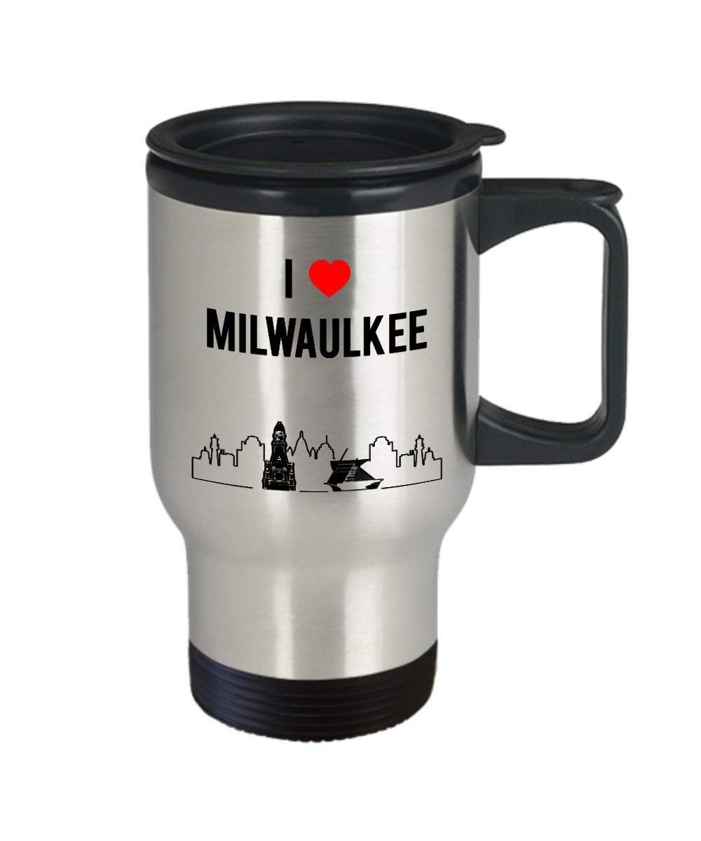 Milwaukee City Coffee Travel mug – i Love Milwaukee tazza divertente Tea Hot Cocoa – Novità idea regalo di compleanno