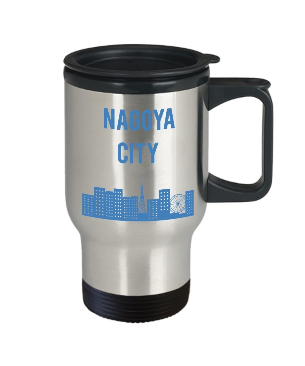 I Love Nagoya City Travel Mug - Funny Tea Hot Cocoa Coffee Insulated Tumbler - Novelty Birthday Gift Idea