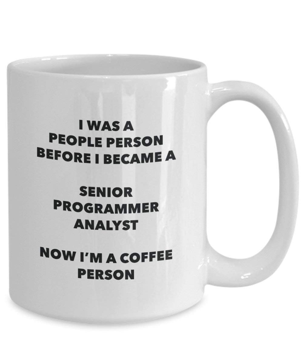 Senior Programmierer Analyst Kaffee Person Tasse – Funny Tee Kakao-Tasse – Geburtstag Weihnachten Kaffee Lover Cute Gag Geschenke Idee 11oz weiß