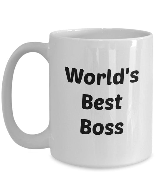 Workds Best Boss Mug - Gift for Office Boss - Funny Tea Hot Cocoa Coffee Cup - Novelty Birthday Gifts Idea