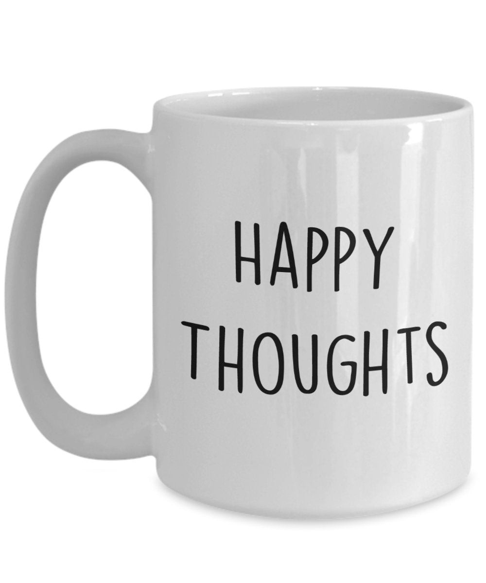 Happy Thoughts Latte-Tasse – Lustige Teetasse für heiße Kakao-Kaffeetasse – Neuheit Geburtstag Weihnachten Jahrestag Gag Geschenkidee