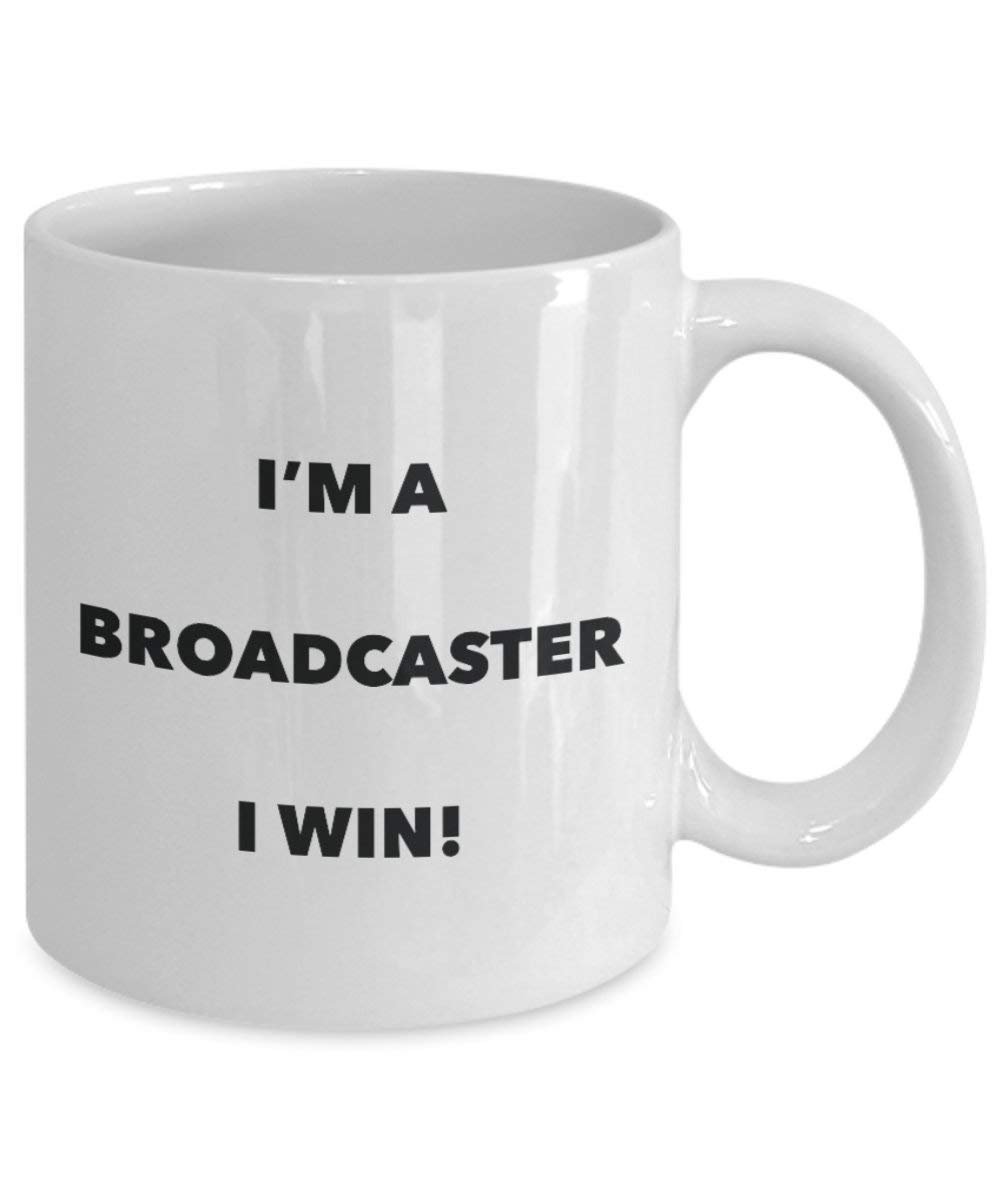 Broadcaster Mug – Je suis une Broadcaster I Win. – Funny Tasse à café – Fantaisie anniversaire Idée de Gag cadeaux de Noël 11oz blanc