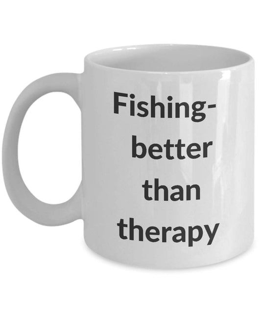Fishing coffee mug - fishing therapy coffee mug - bass fishing mug - fly fishing mug - deep sea fishing mug