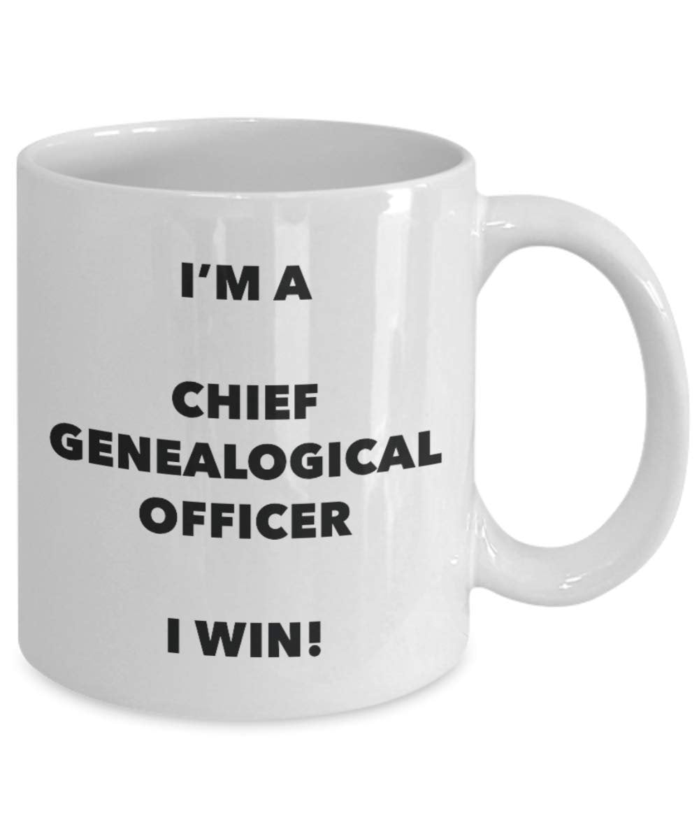 directeur Genealogical Mug – Je suis un directeur Genealogical I Win. – Funny Tasse à café – Fantaisie anniversaire Idée de Gag cadeaux de Noël 15oz blanc