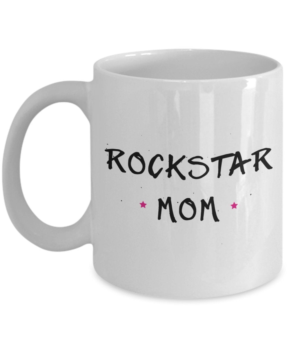 Mom Rockstar Mug- Funny Tea Hot Cocoa Coffee Cup - Novelty Birthday Christmas Anniversary Gag Gifts Idea