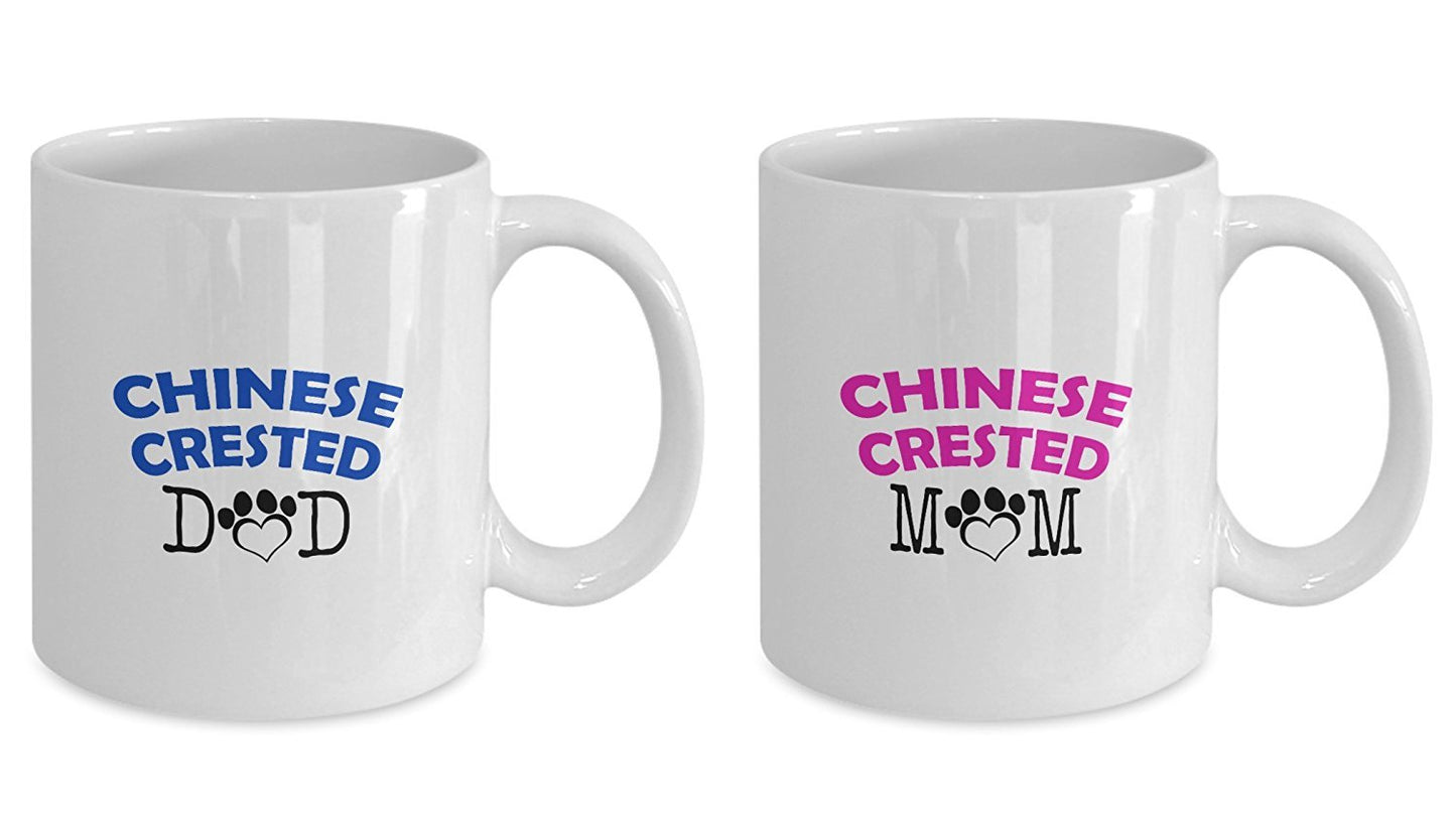 Funny Chinese Crested Couple Mug – Chinese Crested Dad – Chinese Crested Mom – Chinese Crested Lover Gifts - Unique Ceramic Gifts Idea (Mom)