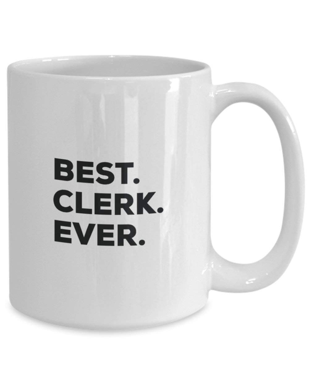 Best Clerk Ever Mug - Funny Coffee Cup -Thank You Appreciation For Christmas Birthday Holiday Unique Gift Ideas