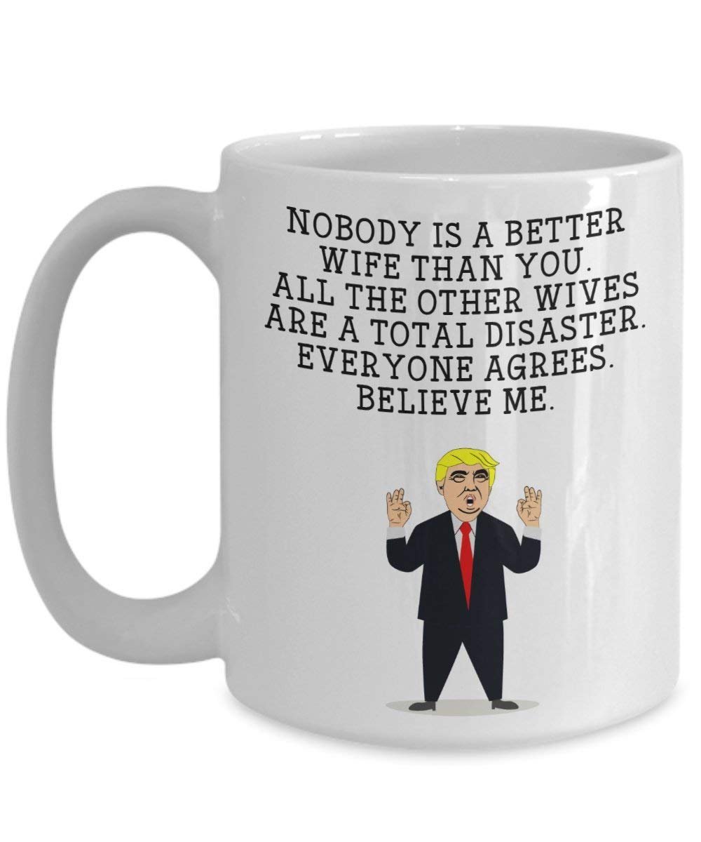 Funny Frau Trump Head Becher – Donald Trump Kaffeetasse – Neuheit Geschenkidee Frau Gag Idee Präsident