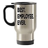 Employee Travel Mug - Best Employee Ever Travel Insulated Tumblers - Funny Gift - New Government Appreciation Thank You - Women Men - For Gift Bag Basket Set - Anniversary Recognition Ideas