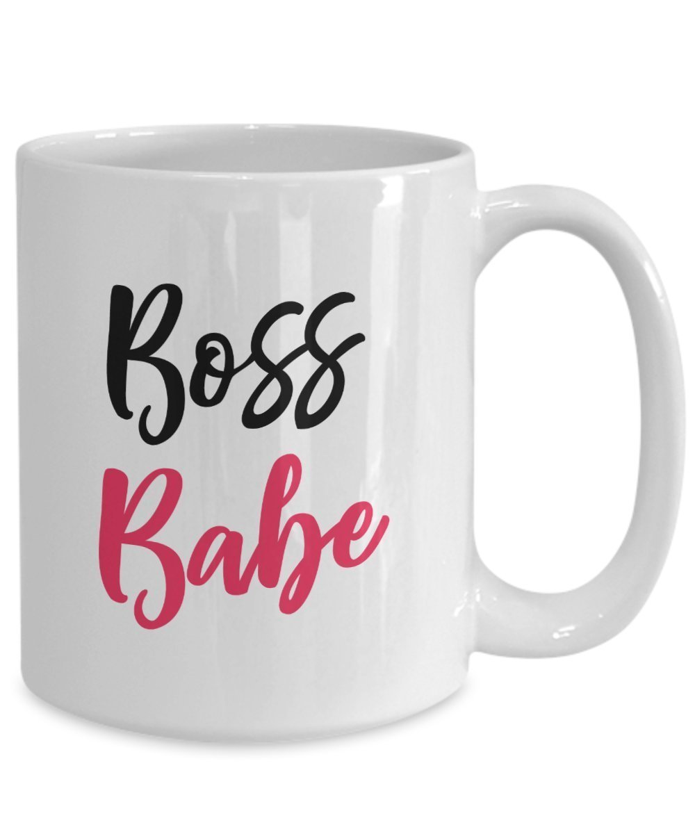 Tasse mit Aufschrift"Boss Babe" – Lustige Teetasse für heiße Kakao-Kaffeetasse – Neuheit Geburtstag Weihnachten Jahrestag Gag Geschenkidee