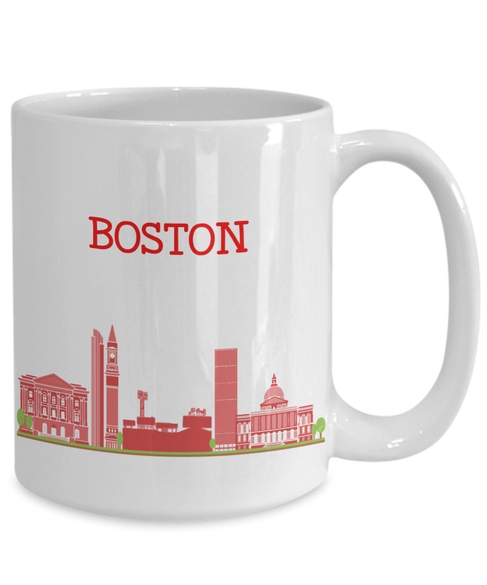 Boston City Mug - Funny Tea Hot Cocoa Coffee Cup - Novelty Birthday Christmas Anniversary Gag Gifts Idea