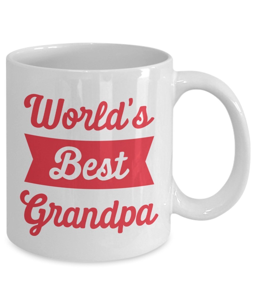 World’s Best Grandpa Mug - Funny Tea Hot Cocoa Coffee Cup - Novelty Birthday Christmas Anniversary Gag Gifts Idea