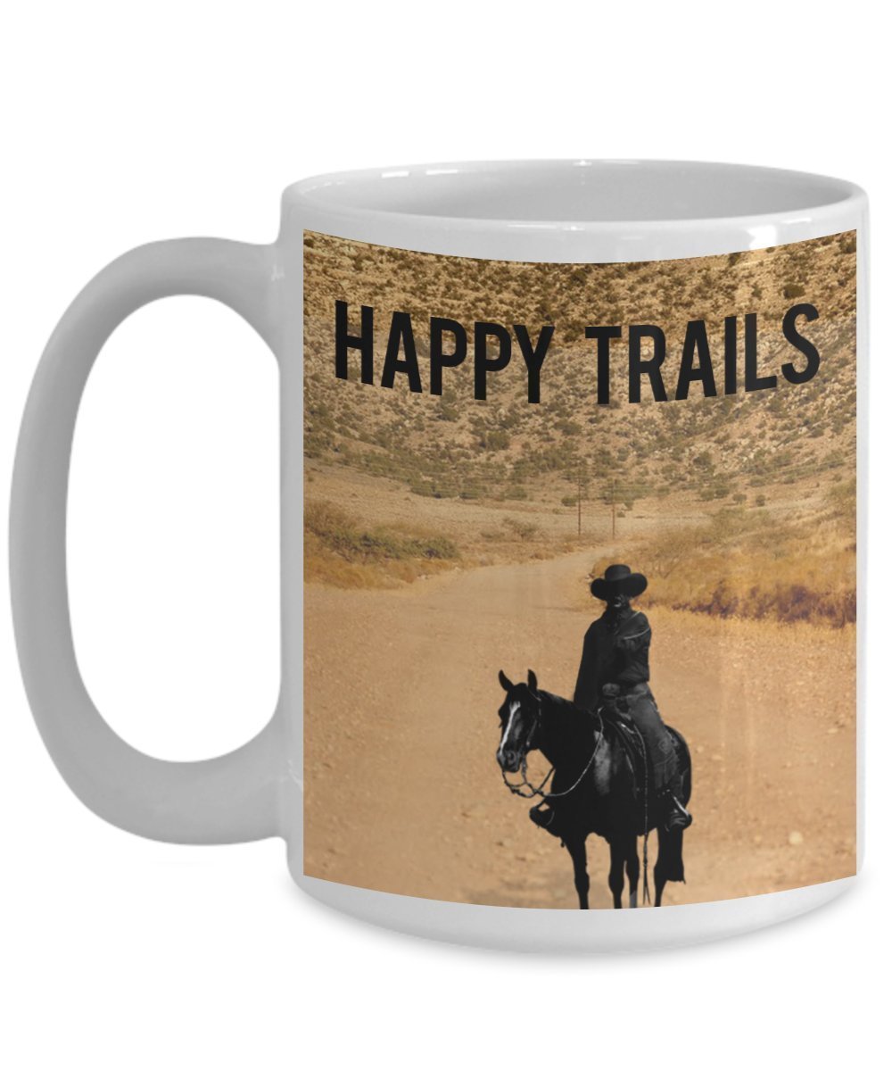 Happy Trails Tasse – Lustige Teetasse für heiße Kakao, Kaffeetasse – Neuheit Geburtstag Weihnachten Jahrestag Gag Geschenkidee