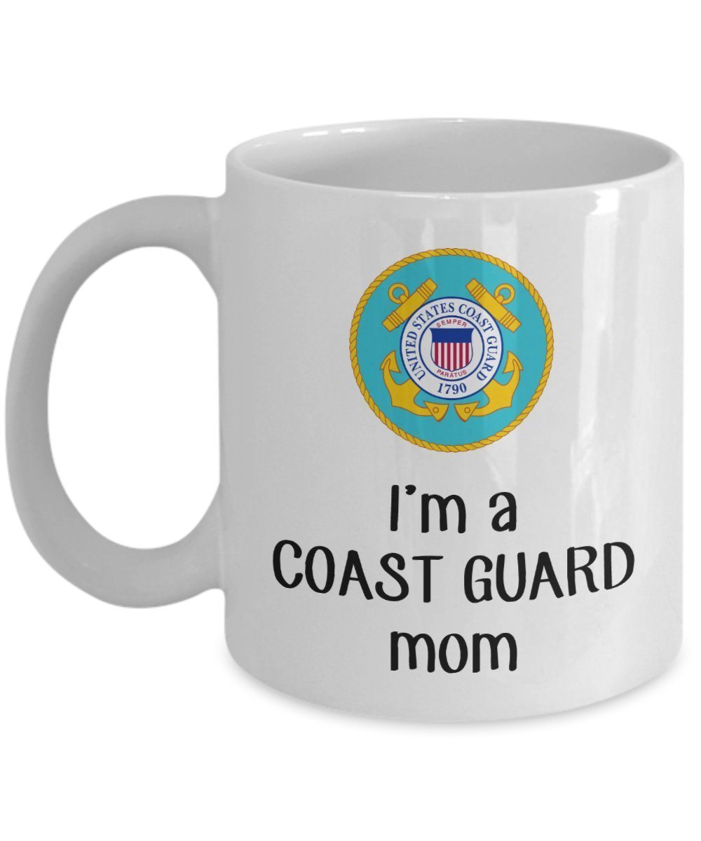 Coast Guard Mom Mug - Funny Tea Hot Cocoa Coffee Cup - Novelty Birthday Christmas Anniversary Gag Gifts Idea