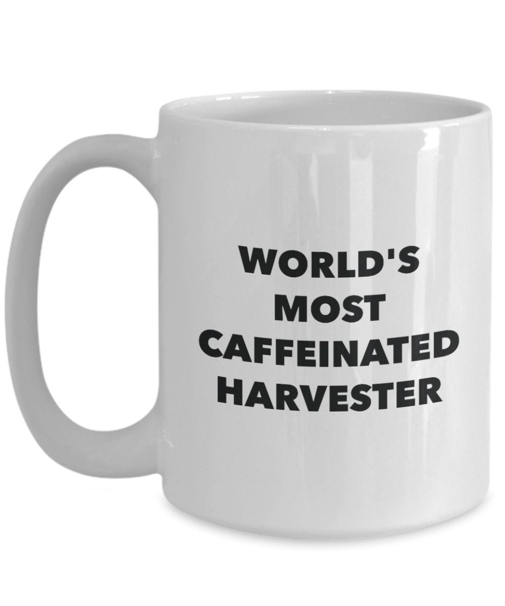 World's Most Caffeinated Harvester Mug - Funny Tea Hot Cocoa Coffee Cup - Birthday Christmas Anniversary Gag Gifts Idea
