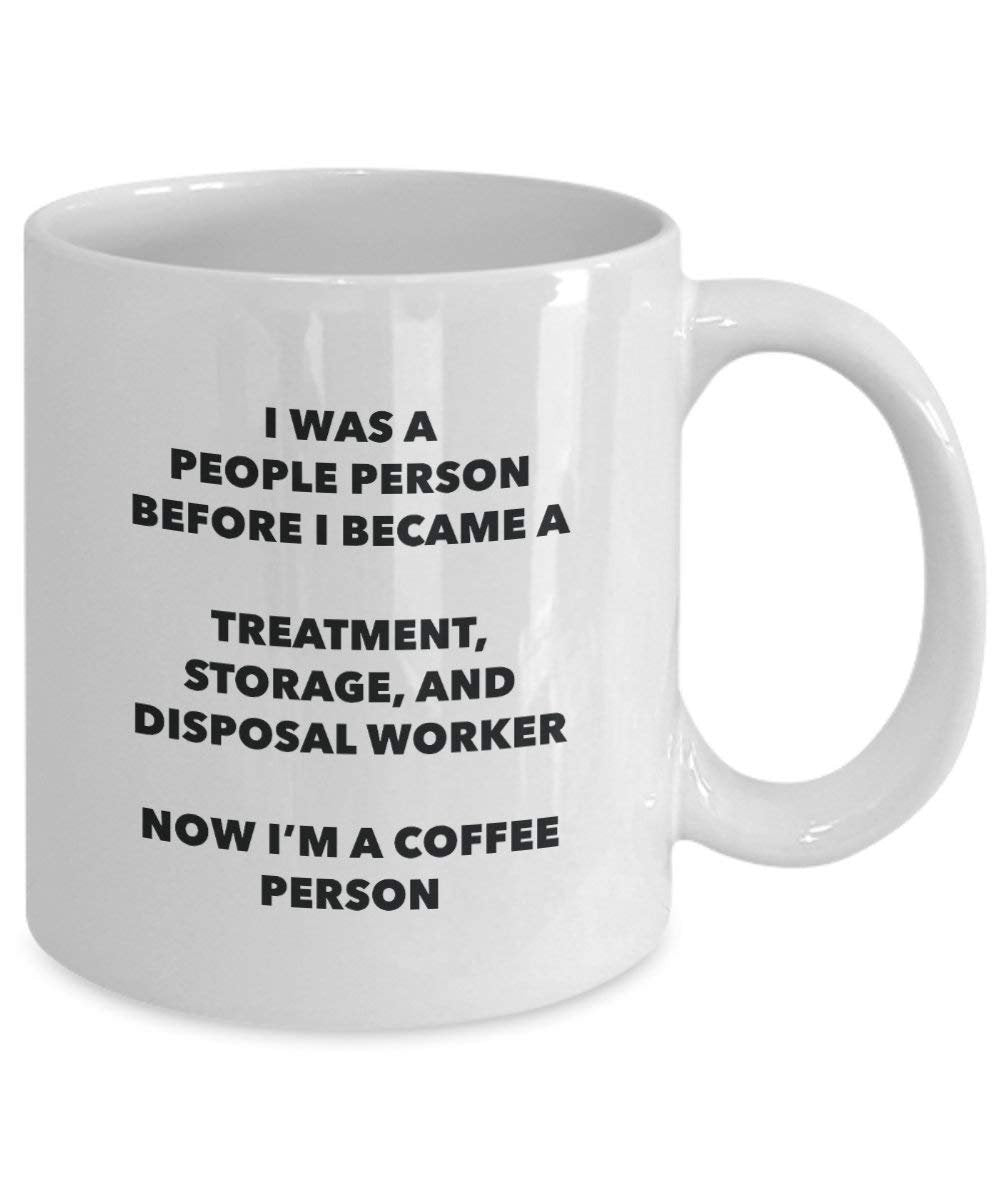 Traitement, stockage et d'élimination des déchets Travailleur Café personne Mug – Funny Tasse à thé de cacao – Anniversaire de Noël amateur de café mignon Gag Gifts Idée 11oz blanc