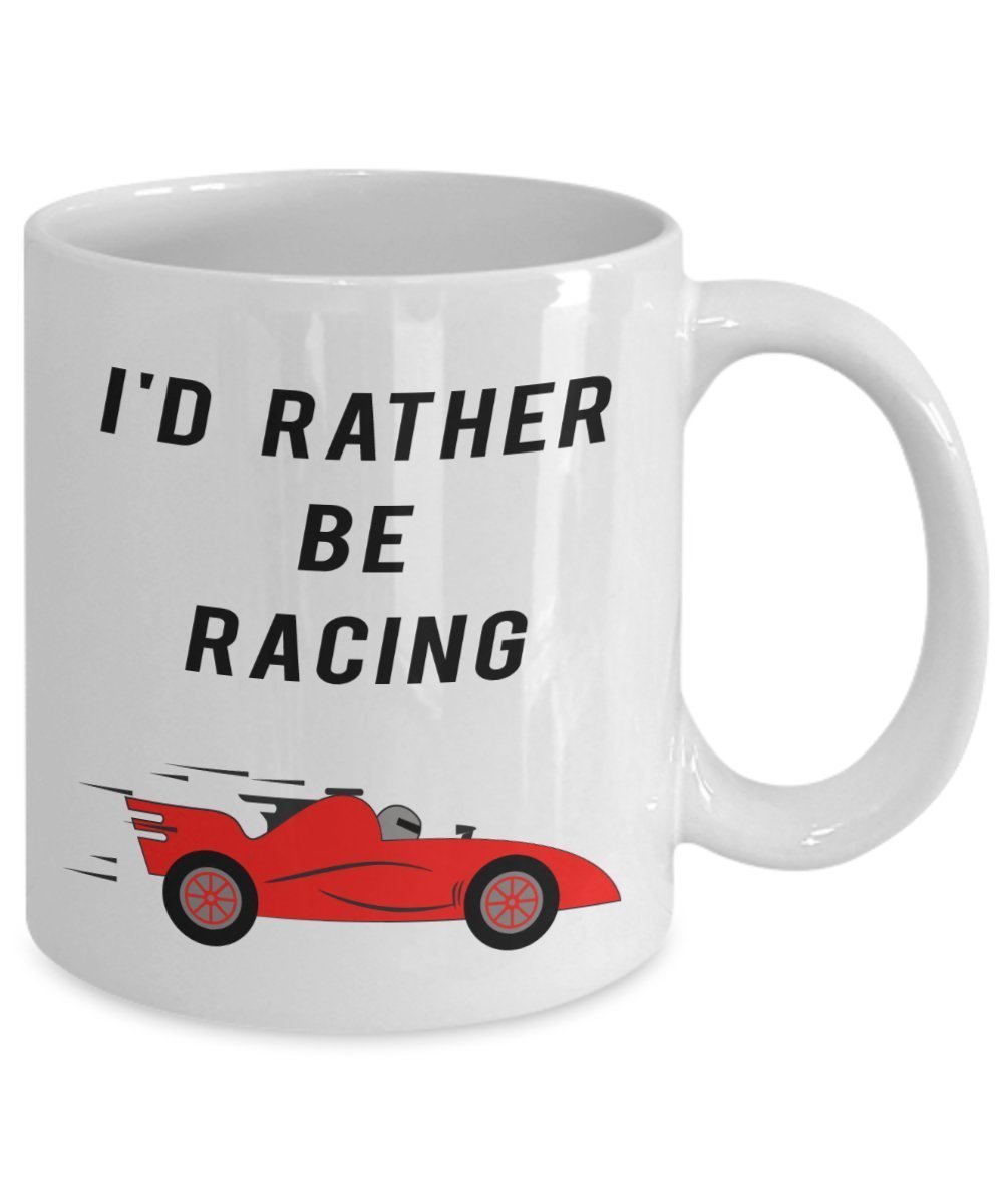 spreadpassion I 'd Rather Be Racing Tasse – Funny Tee Hot Cocoa Kaffeetasse – Neuheit Geburtstag Weihnachten Jahrestag Gag Geschenke Idee