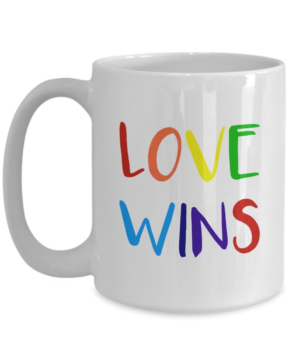 Love Wins Mug - Funny Tea Hot Cocoa Coffee Cup - Novelty Birthday Christmas Anniversary Gag Gifts Idea