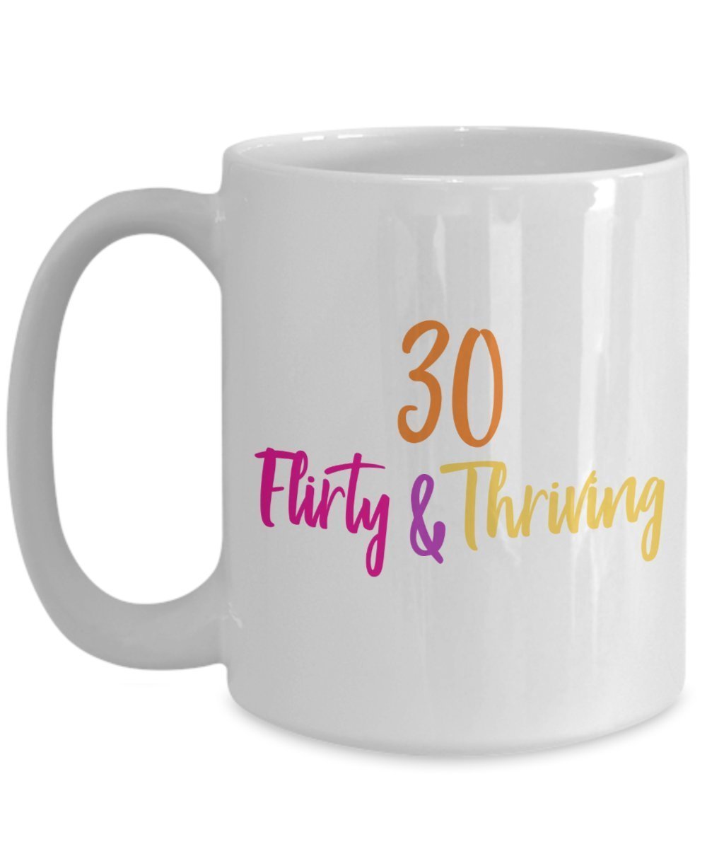 Tasse à café amusante avec 30 mugs amusants et amusants - Cadeau d'anniversaire de Noël 11oz blanc