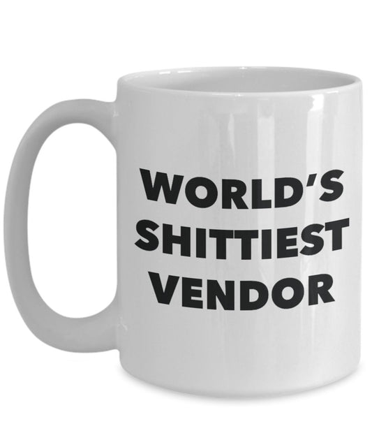 Vendor Coffee Mug - World's Shittiest Vendor - Gifts for Vendor - Funny Novelty Birthday Present Idea - Can Add To Gift Bag Basket Box Set