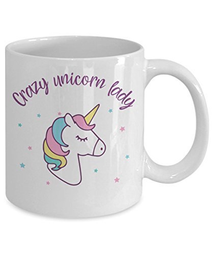 Crazy Unicorn Lady Mug - Funny Coffee Cup - Unicorn Farting Rainbow Mug - Unicorn Related Gifts