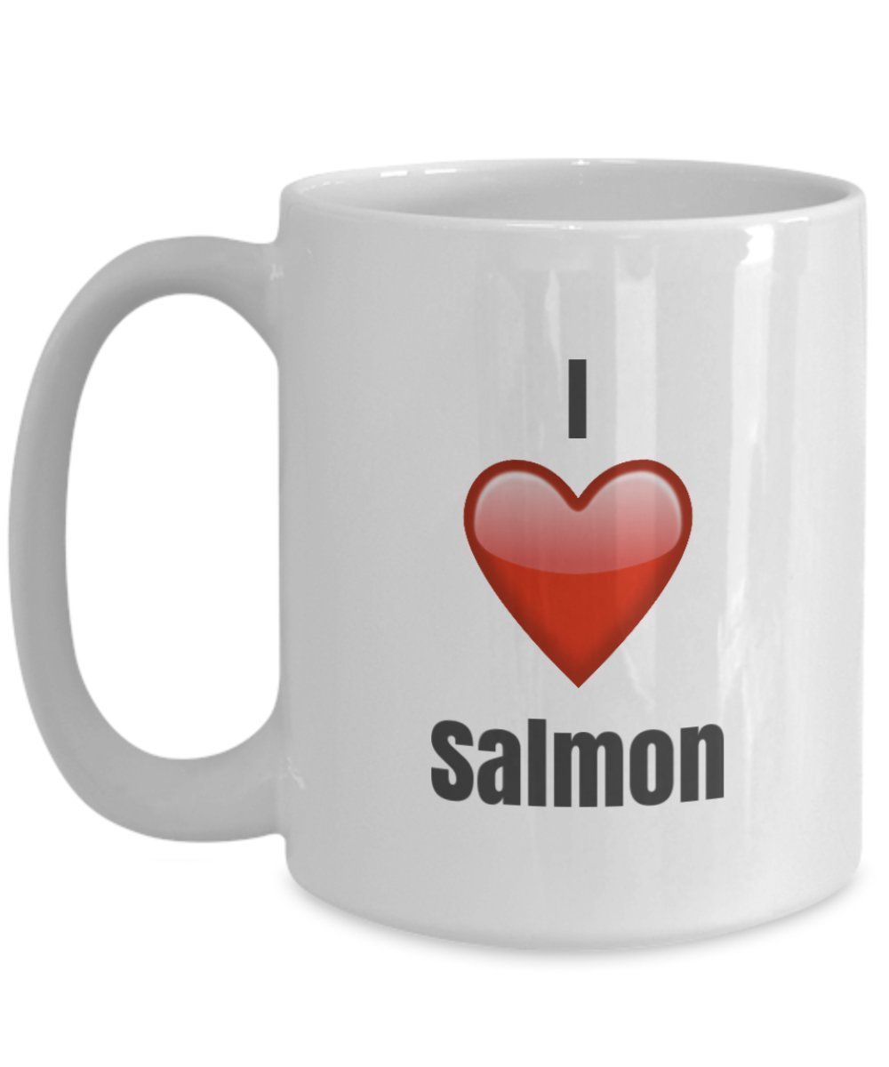 I Love Salmon unique ceramic coffee mug Gifts Idea